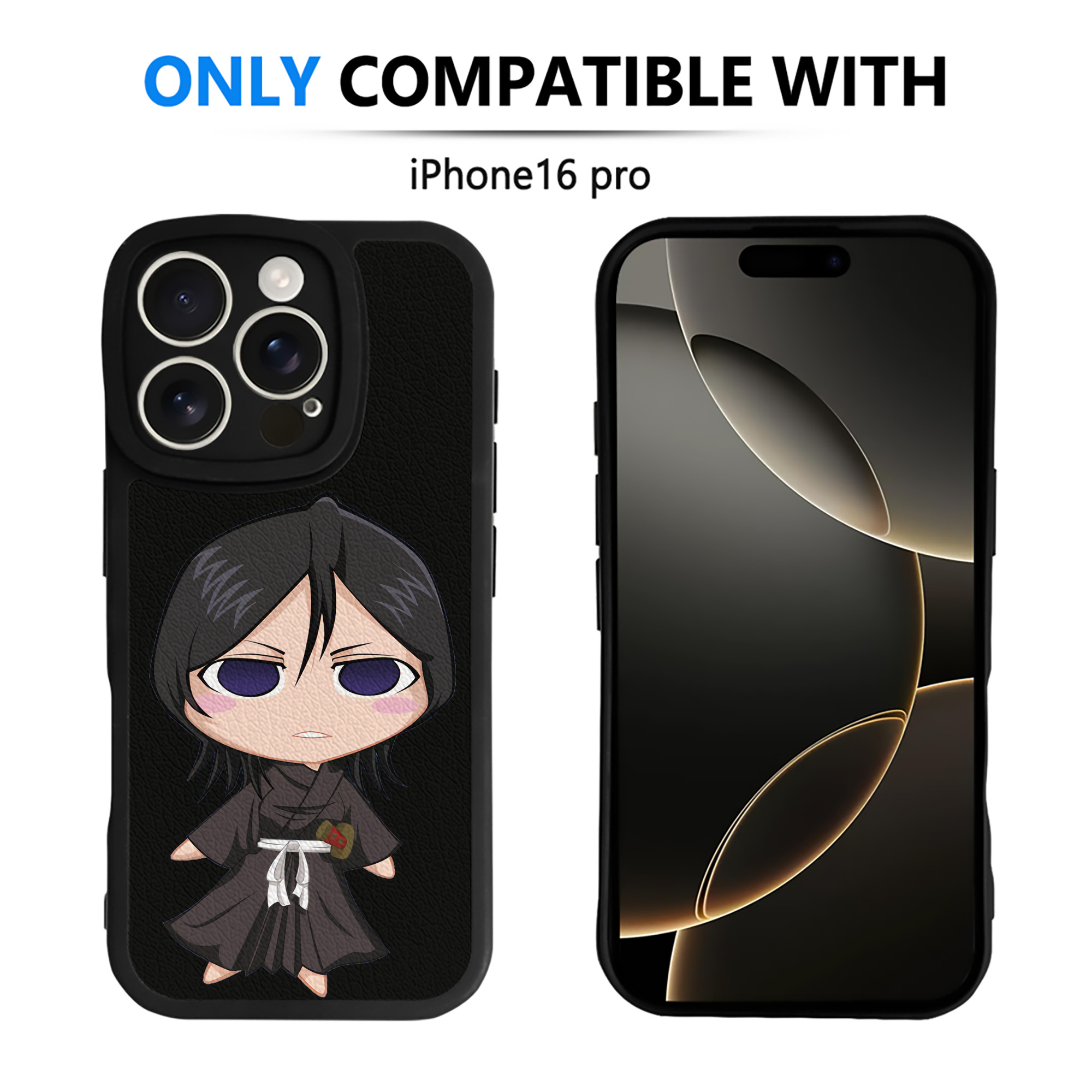 （画像用） ブリーチ 朽木ルキア BLEACH Kuchiki Rukia 【iPhone 16シリーズ対応】シリコンスマホケース（レザー調） 材質：シリコン